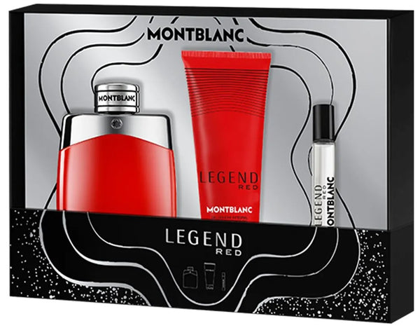 Montblanc Legend Red Gift Set: 100ml EDP Spray + 7.5ml EDP Spray + 100ml Shower Gel