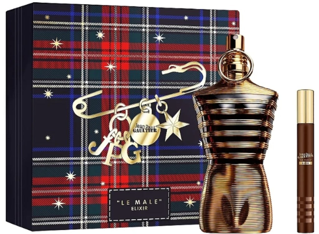 Jean Paul Gaultier Le Male Elixir Gift Set: 200ml Parfum Spray + 10ml Parfum Spray