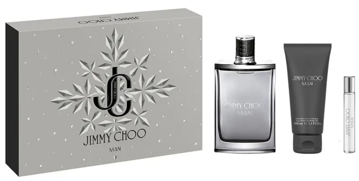 Jimmy Choo Man 100ml EDT Spray + 100ml Shower Gel + 7.5ml EDT Spray Gift Set