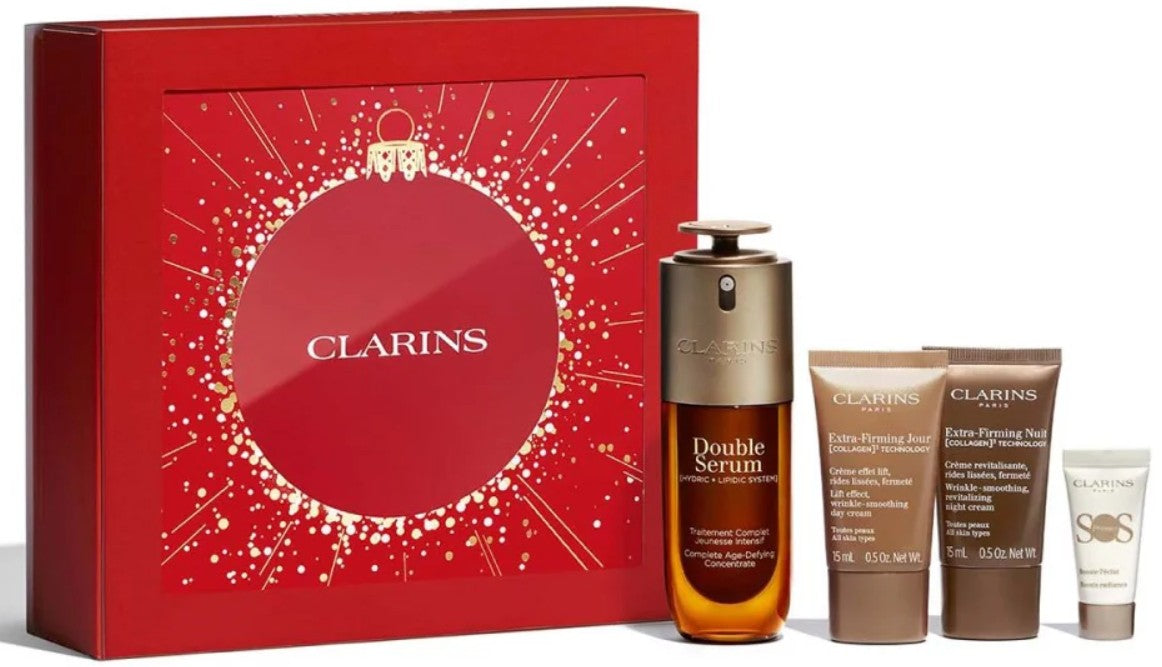 Clarins Mixed Gift Set Double Serum 50ml + Extra Firming Day Cream 15ml + Extra Firming Night Cream 15ml + SOS Primer White 5ml