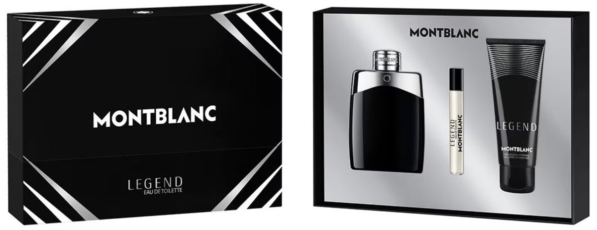 Montblanc Legend Gift Set EDT Spray 100ml + All-Over Shower Gel 100ml + EDT Spray 7.5ml