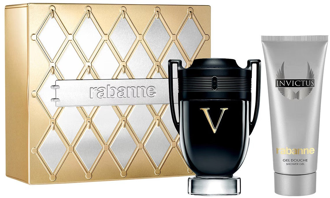 Paco Rabanne Invictus Victory Gift Set: 100ml EDP Spray + 100ml All Over Shampoo