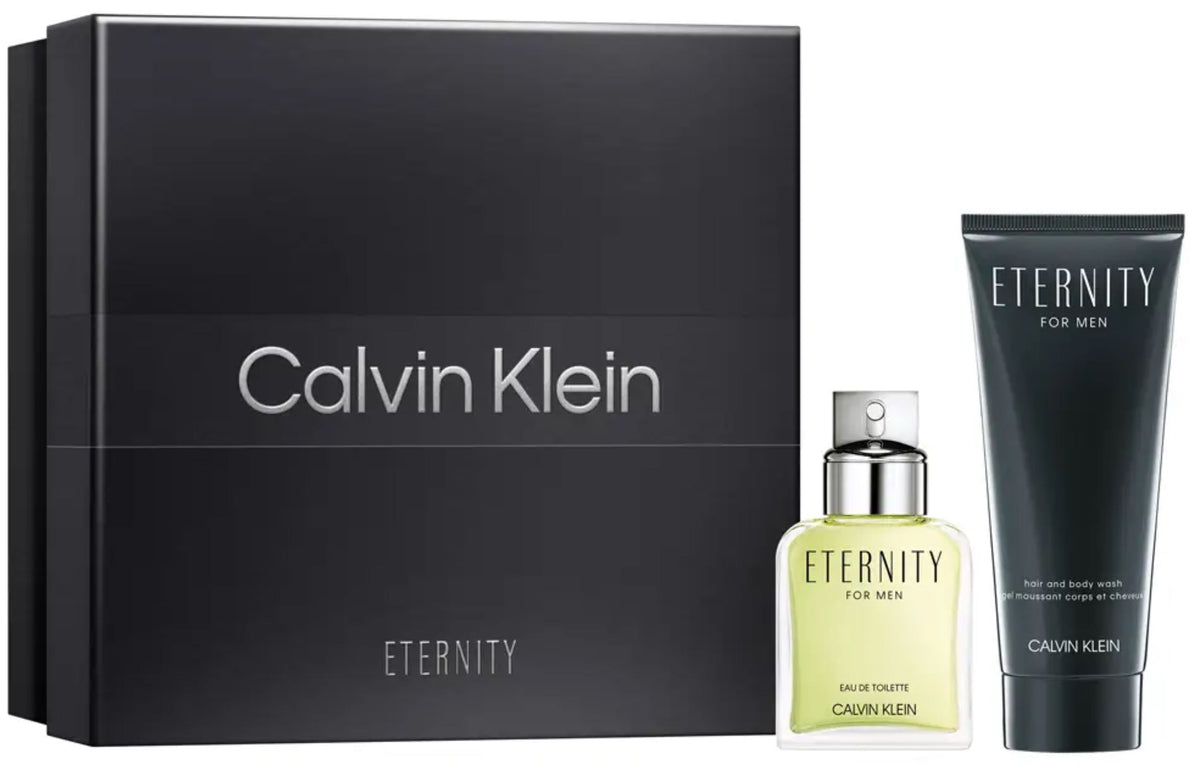 Calvin Klein Eternity For Men Gift Set 2 50ml EDT Spray + Shower Gel 100ml