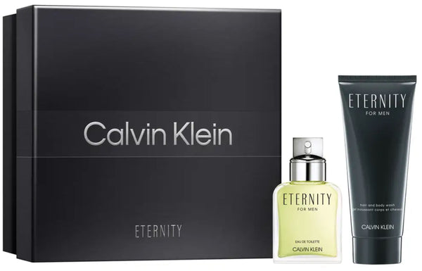 Calvin Klein Eternity For Men Gift Set 2 50ml EDT Spray + Shower Gel 100ml
