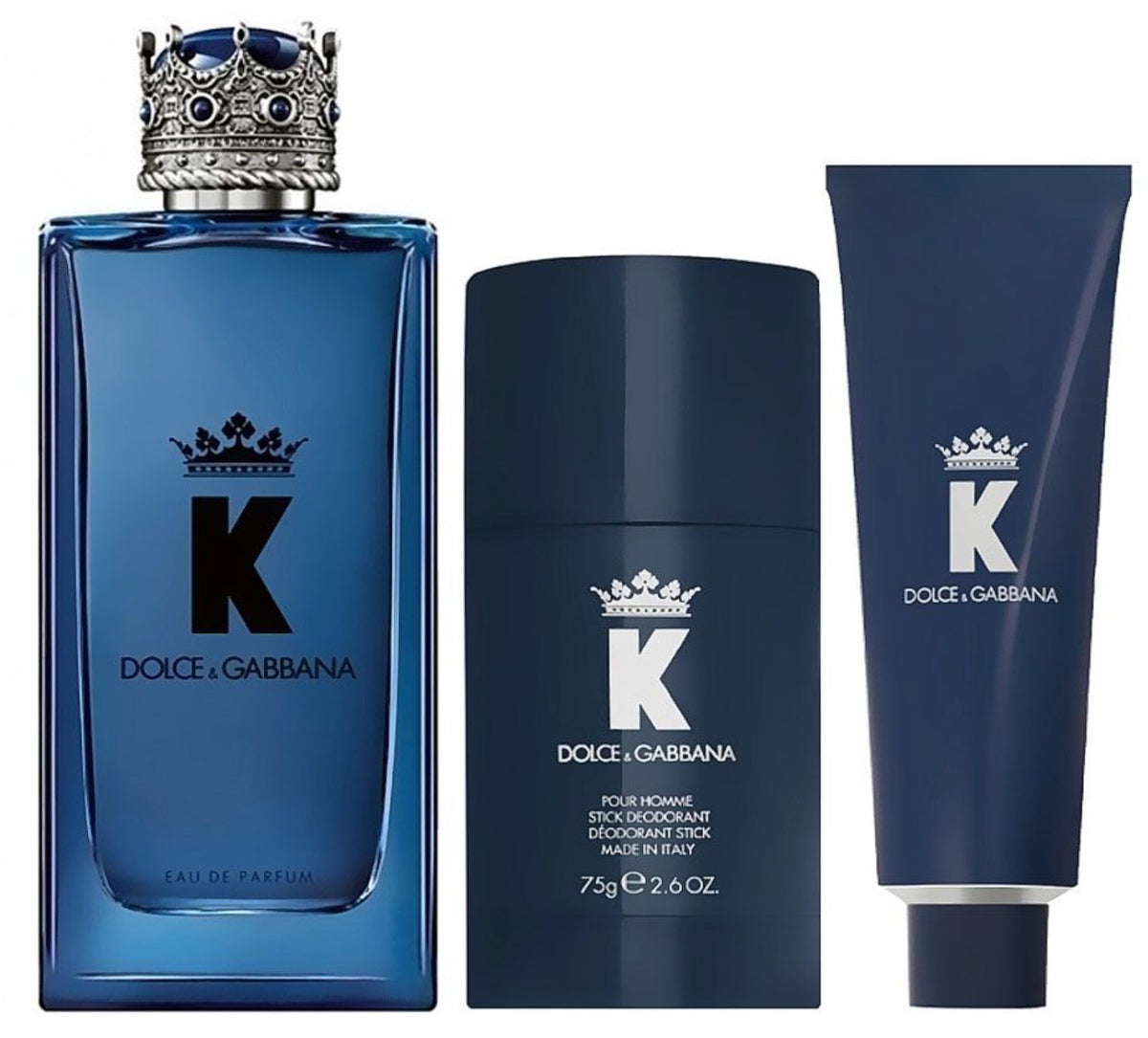Dolce & Gabbana K 100ml EDP Spray + 75g Deodorant Stick + 50ml Shower Gel Gift Set