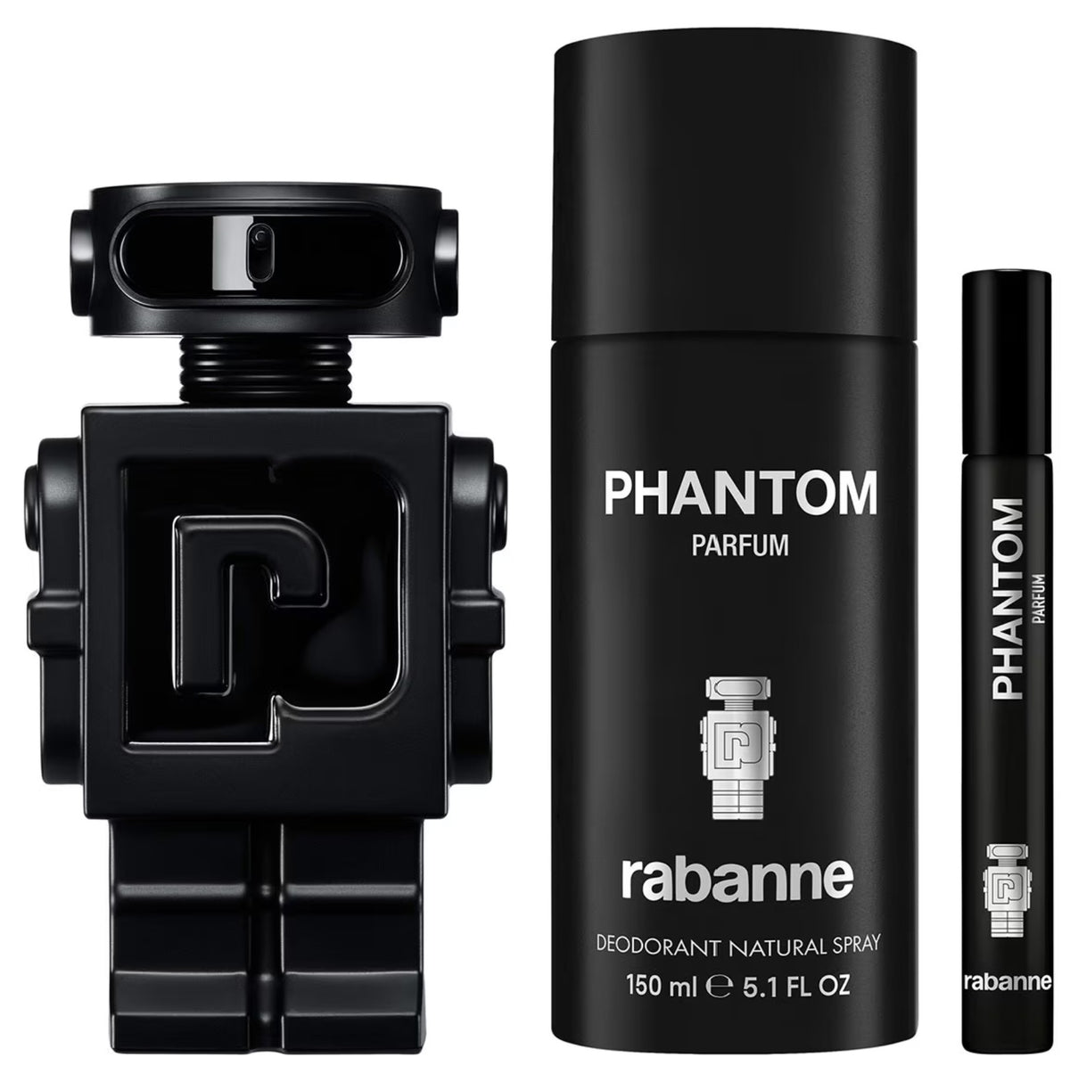Paco Rabanne Phantom Gift Set: 100ml Parfum Spray + 150ml Deodorant Spray + 10ml Parfum Spray