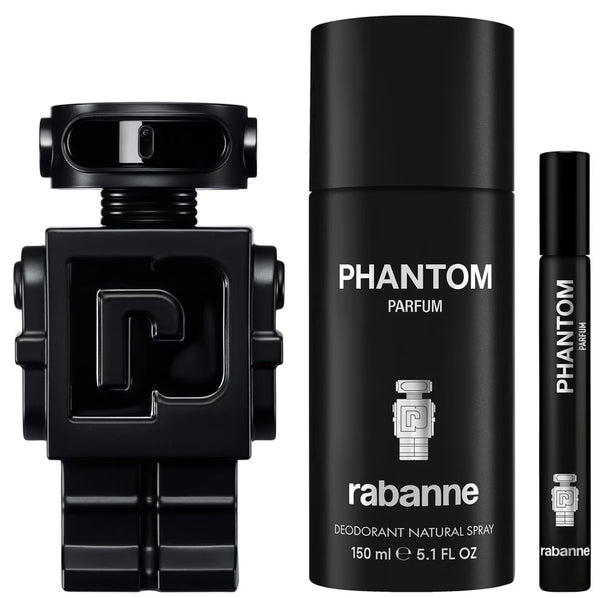 Paco Rabanne Phantom Gift Set: 100ml Parfum Spray + 150ml Deodorant Spray + 10ml Parfum Spray