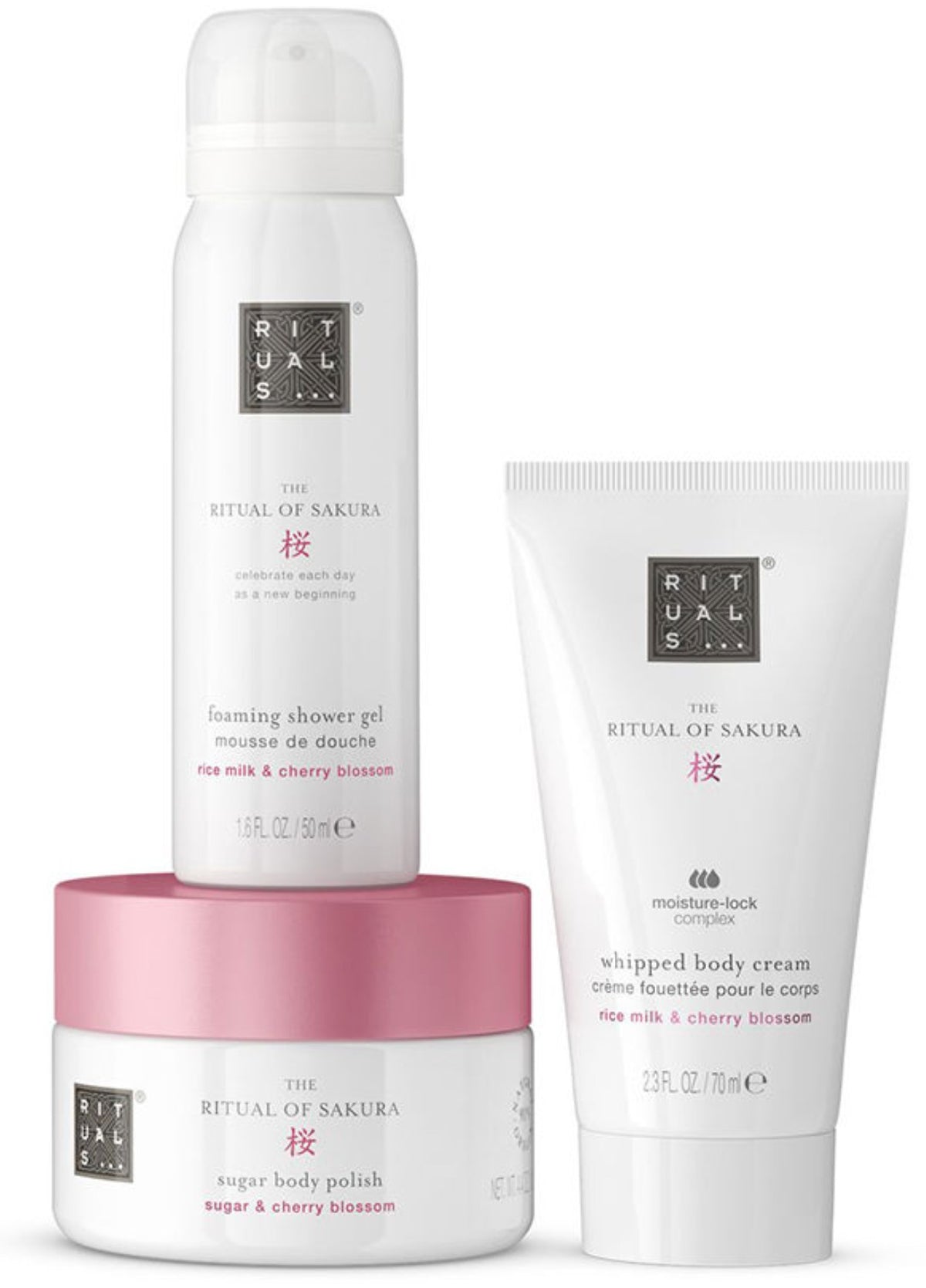 Rituals The Ritual Of Sakura 125g Body Scrub + 50ml Shower Gel + 70ml Body Cream Gift Set