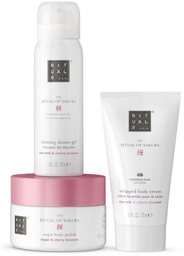 Rituals The Ritual Of Sakura 125g Body Scrub + 50ml Shower Gel + 70ml Body Cream Gift Set