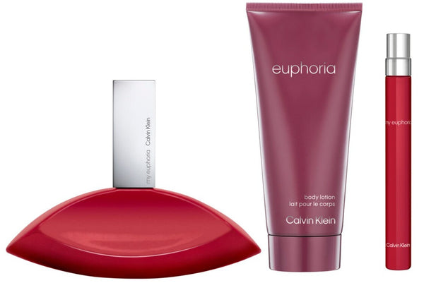 Calvin Klein My Euphoria 3 Piece Gift Set EDP 100ml + EDP 10ml + Body Lotion 100ml