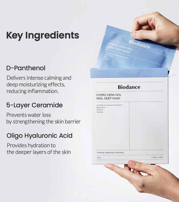 Biodance Hydro Cera-Nol Real Deep 4 x 34g Mask Sheets