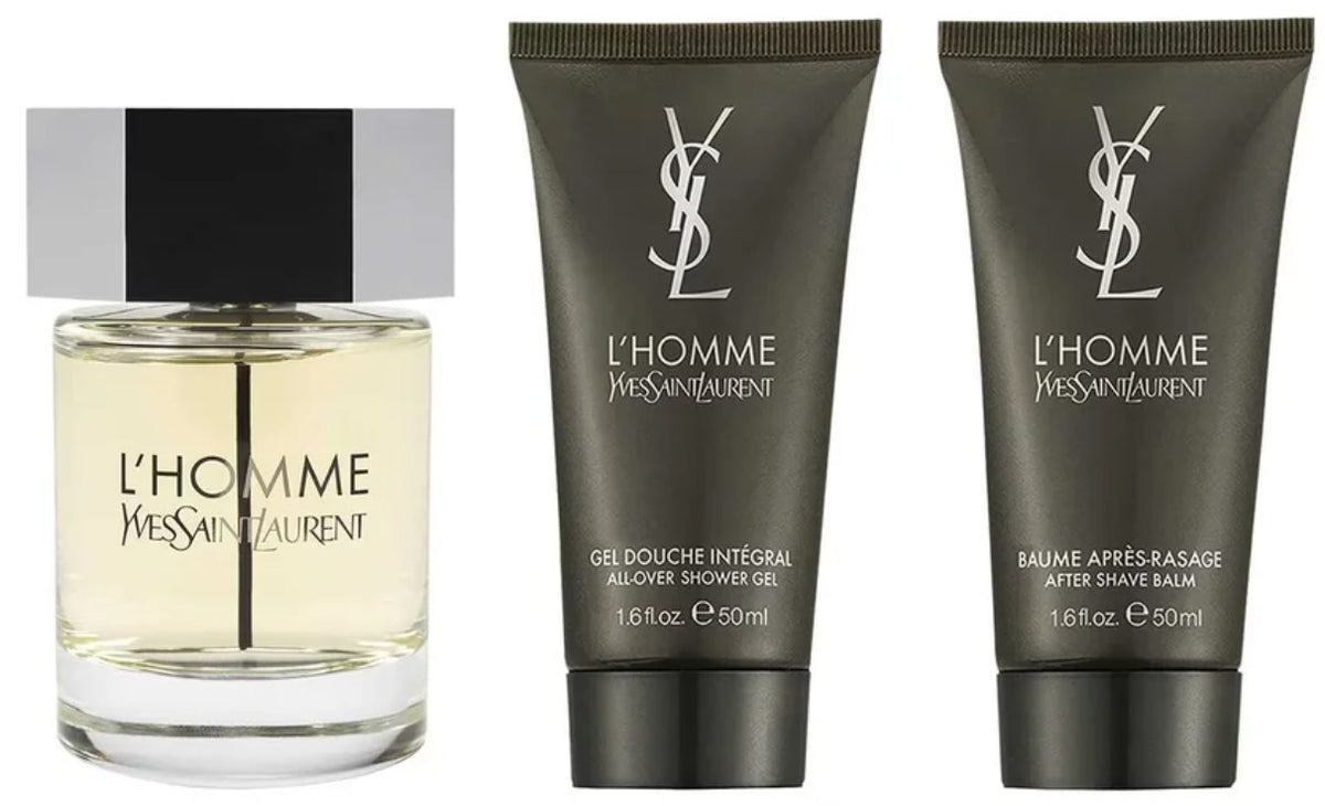 Yves Saint Laurent L'Homme Gift Set 100ml EDT + Shower Gel 50ml + Aftershave Balm 50ml