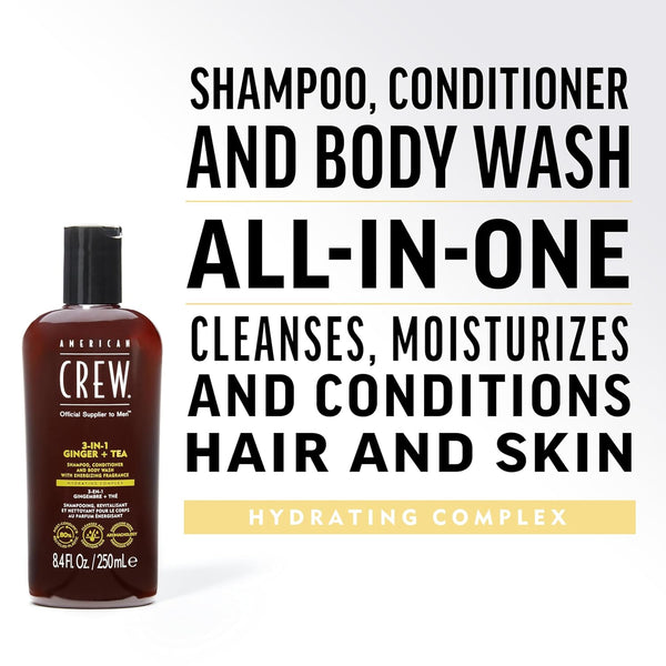 American Crew 3-In-1 Ginger + Tea 250ml Shampoo
