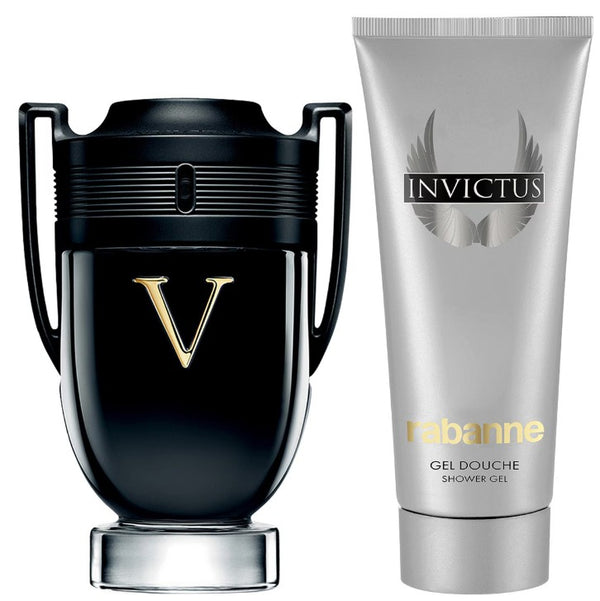 Paco Rabanne Invictus Victory Gift Set: 100ml EDP Spray + 100ml All Over Shampoo