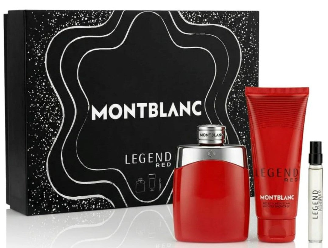 Montblanc Legend Red Gift Set: 100ml EDP Spray + 7.5ml EDP Spray + 100ml Shower Gel