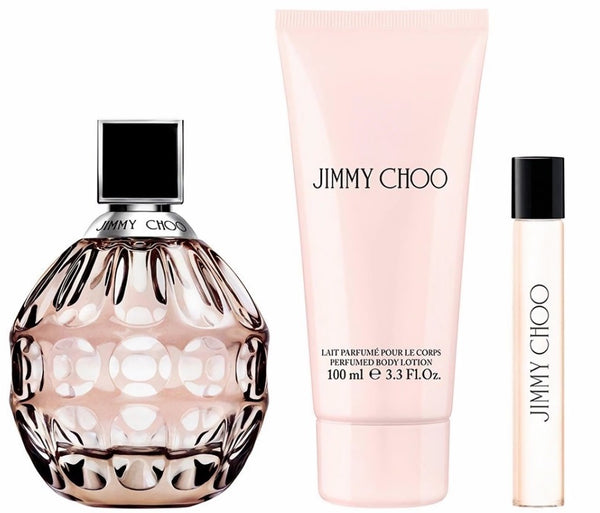 Jimmy Choo 100ml EDP Spray + 100ml Body Lotion + 7.5ml EDP Spray Gift Set