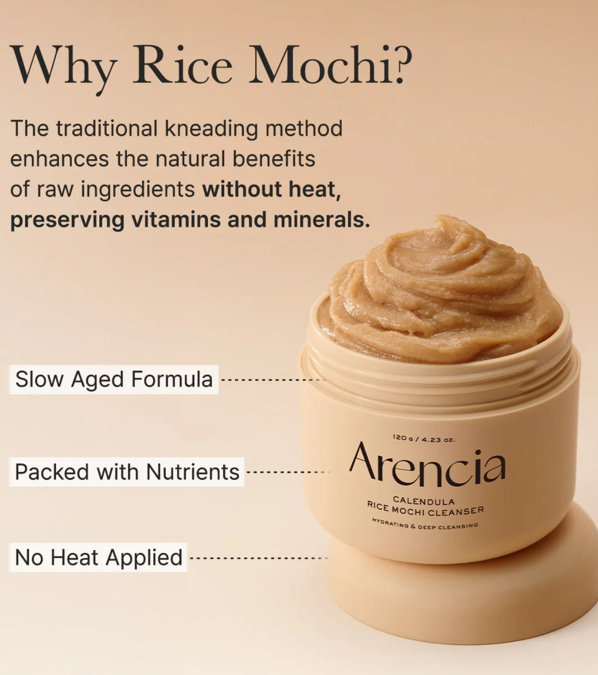Arencia Calendula Rice Mochi 120g Cleanser
