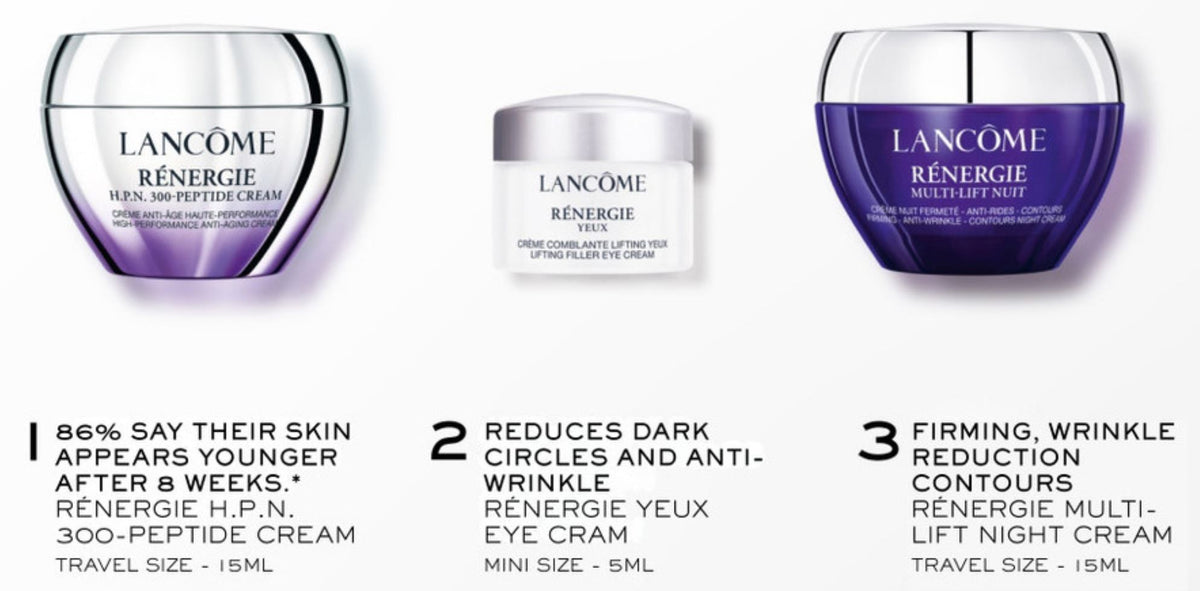 Lancome Renergie Set 2026 Peptide Cream 15ml + Multi-Lift Night Cream 15ml + Lifting Eye Cream 5ml