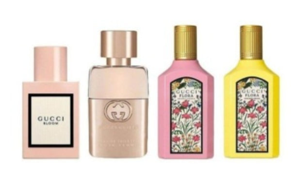 Gucci Miniature Gift Set Bloom EDP 5ml + Guilty Pour Femme EDT 5ml + Flora Gorgeous Gardenia EDP 5ml + Flora Gorgeous Orchid EDP 5ml