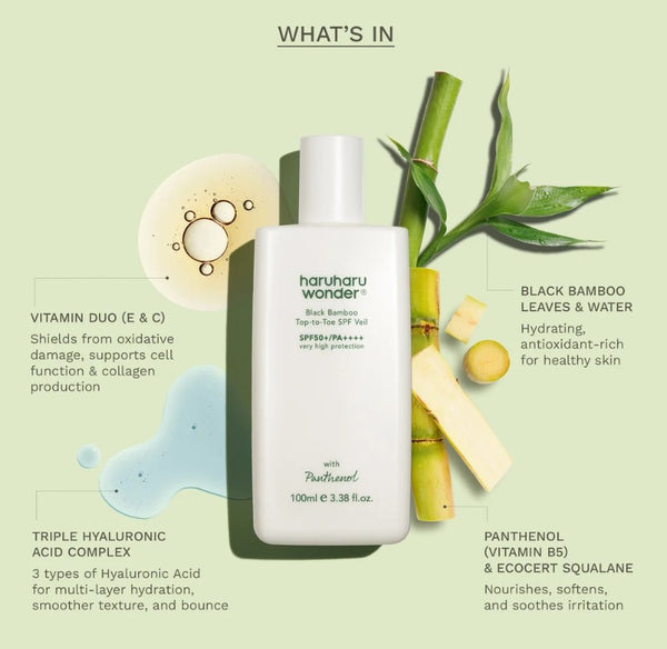 Haruharu Wonder Black Bamboo Top To Toe Sunscreen SPF50+ 100ml