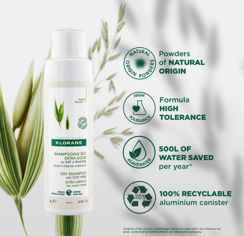 Klorane Non Aerosol Dry Shampoo With Oat Milk 50g