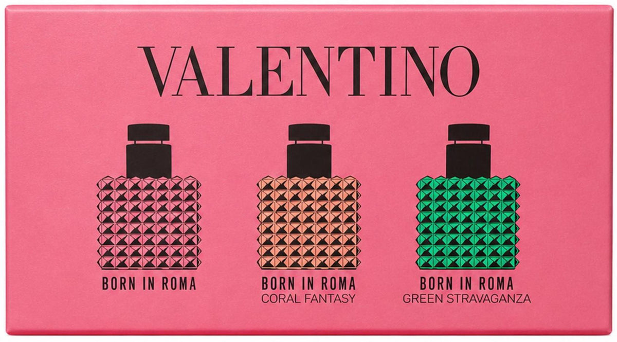 Valentino Born In Roma Gift Set Born In Roma EDP 6ml + Born In Roma Coral Fantasy EDP 6ml + Born In Roma Green Stravaganza EDP 6ml
