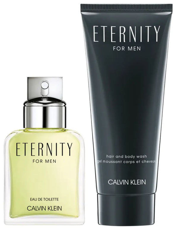 Calvin Klein Eternity For Men Gift Set 2 50ml EDT Spray + Shower Gel 100ml