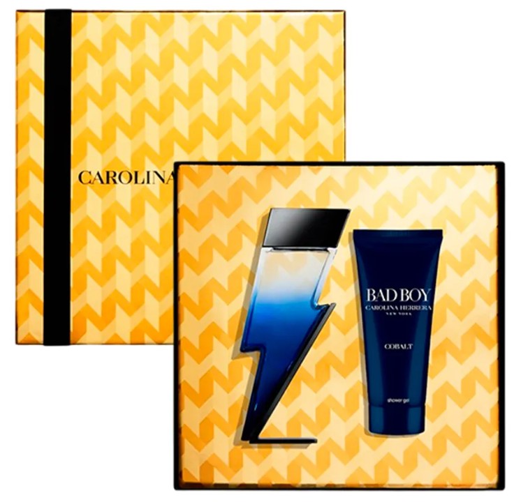 Carolina Herrera Bad Boy Cobalt Gift Set: 100ml EDP Spray + 100ml Shower Gel