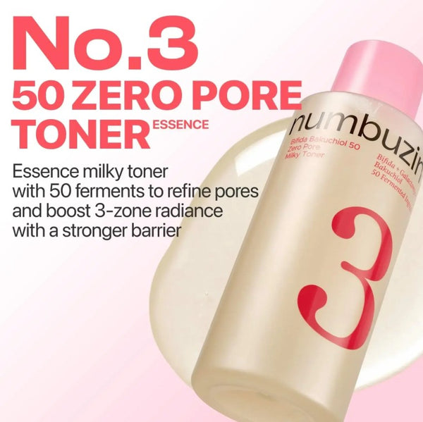 Numbuzin No. 3 Bifida Bakuchiol Zero Pore Milk Toner 200ml