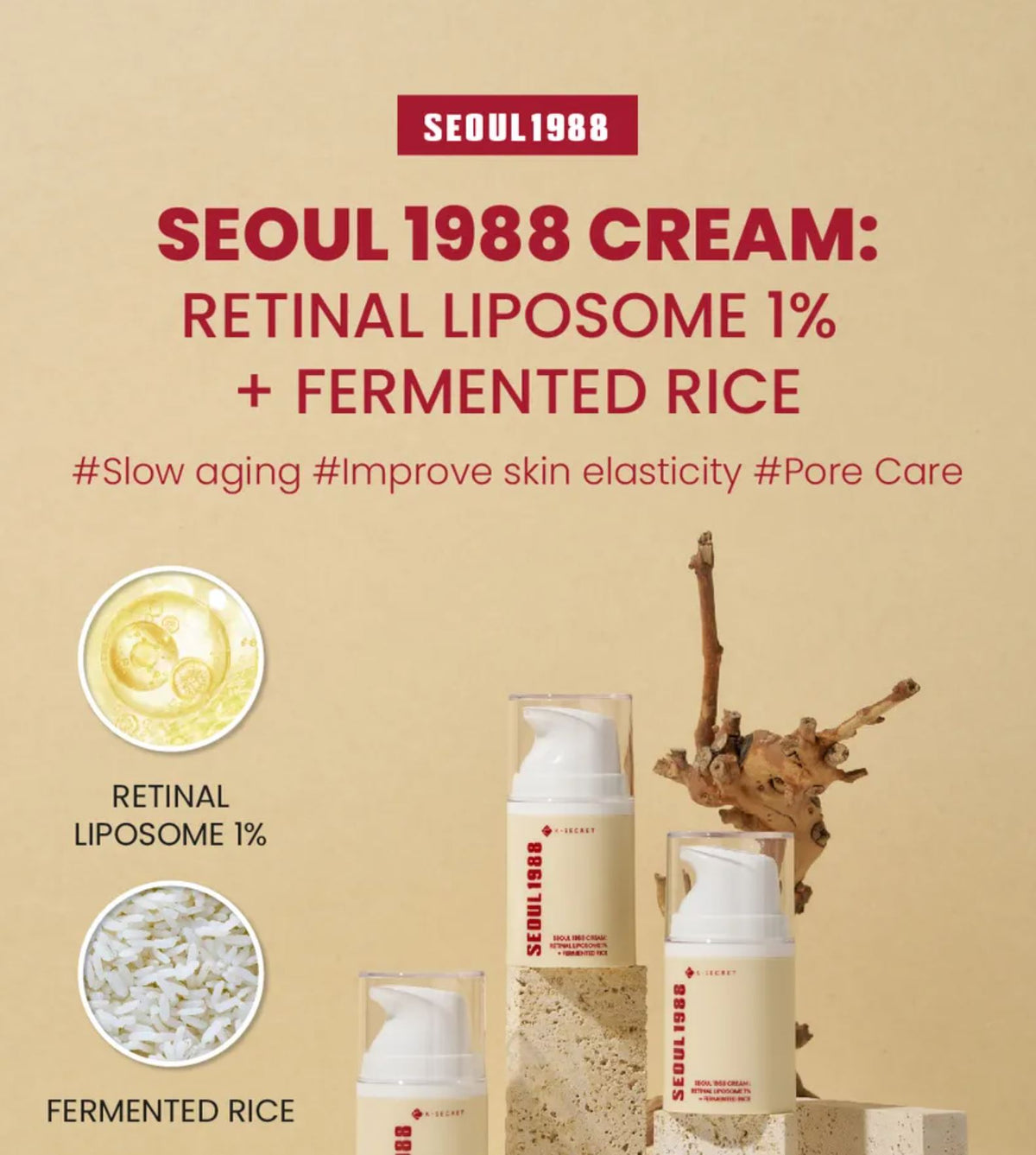 K-Secret Seoul 1988 Retinal Liposome + Fermented Rice 50ml Face Cream