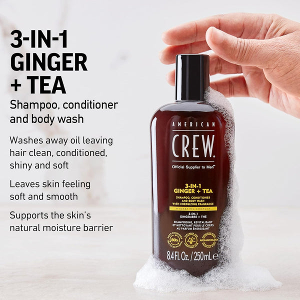 American Crew 3-In-1 Ginger + Tea 250ml Shampoo