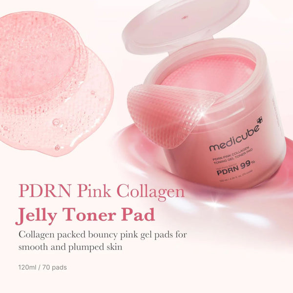 Medicube PDRN Pink Collagen Toning 70 Pads Gel Toner Pads