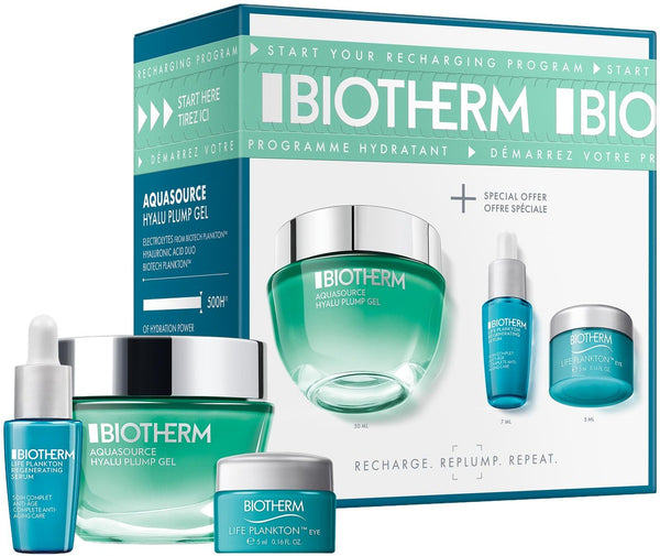 Biotherm Aquasource Gift Set Aquasource Hyalu Plump Gel 50ml + Life Plankton Regenerating Serum 7ml + Life Plankton Eye Cream 5ml