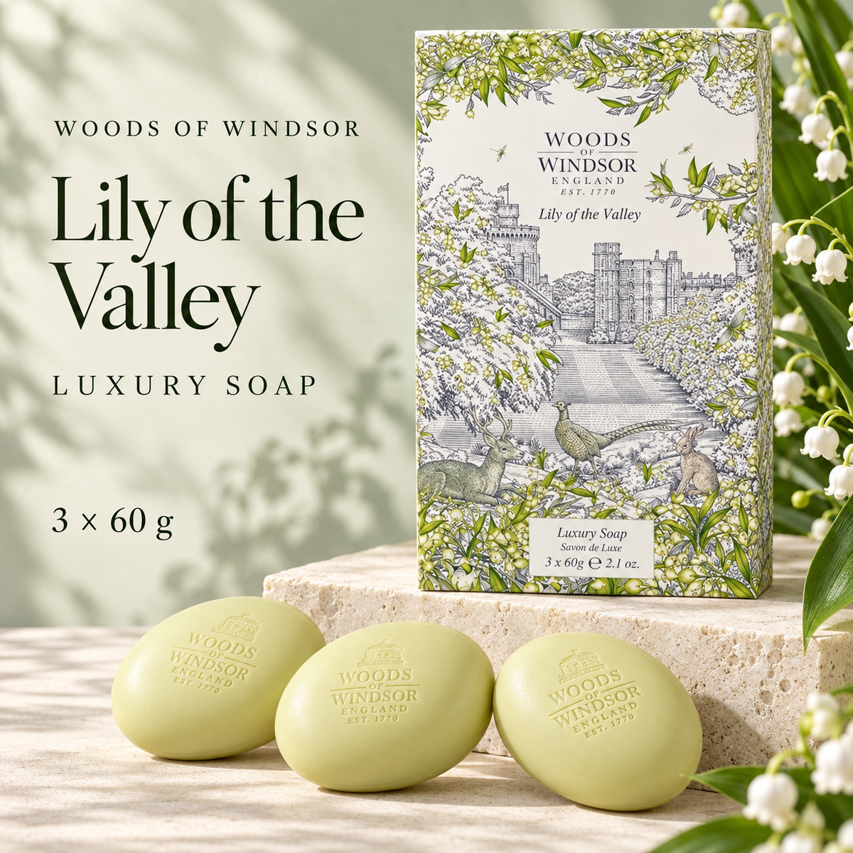 Woods Of Windsor Lily Of The Valley Soap 3 X 60G