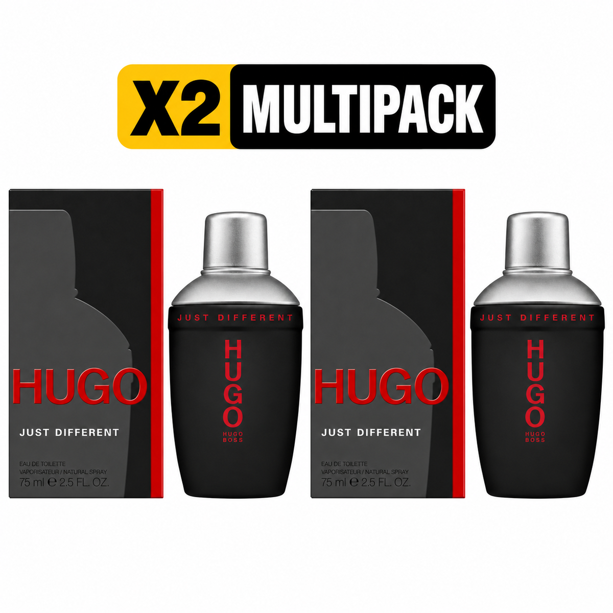 Boss Hugo Just Different 75ml EDT Spray - X2 MULTIPACK