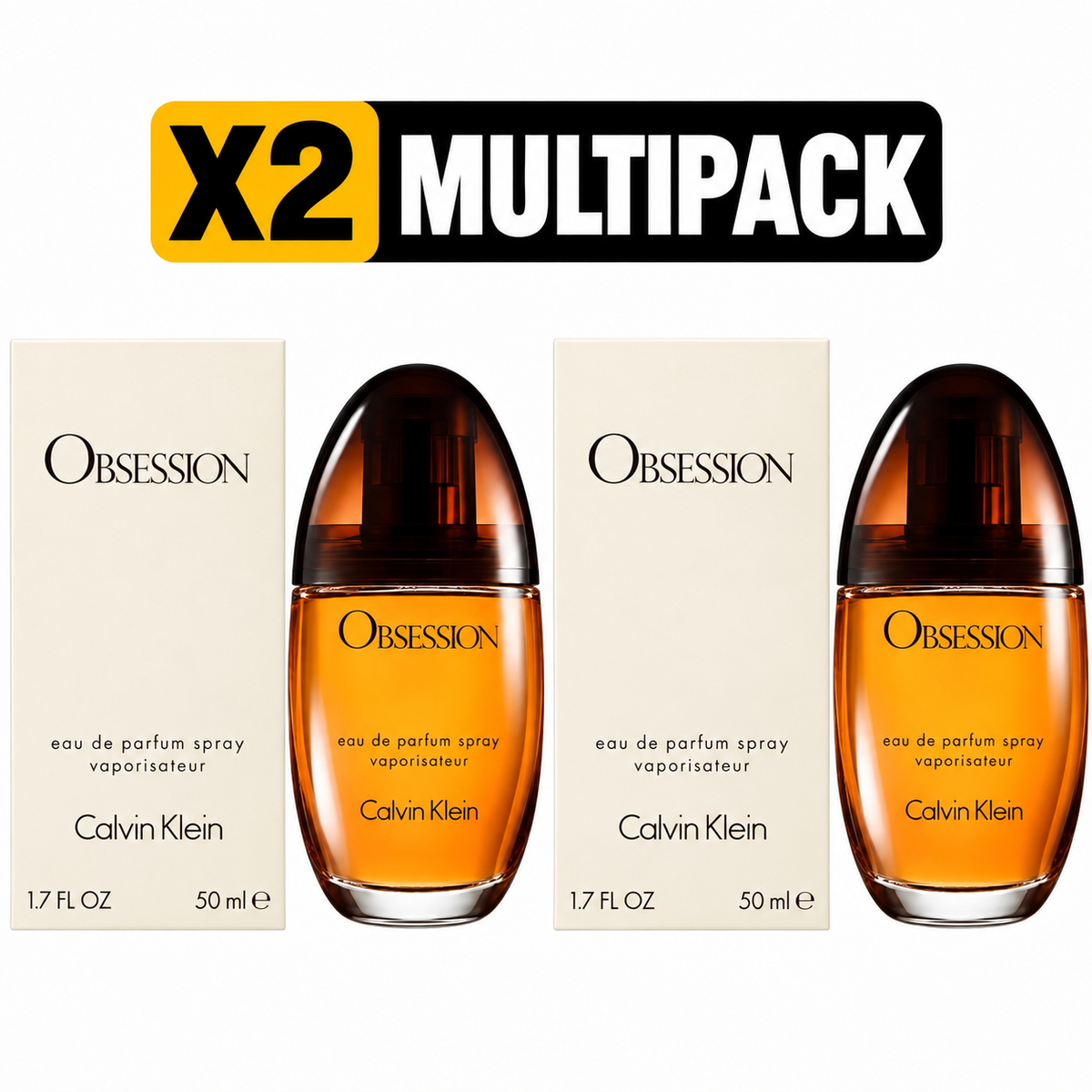 Calvin Klein Obsession 50ml EDP Spray - X2 MULTIPACK