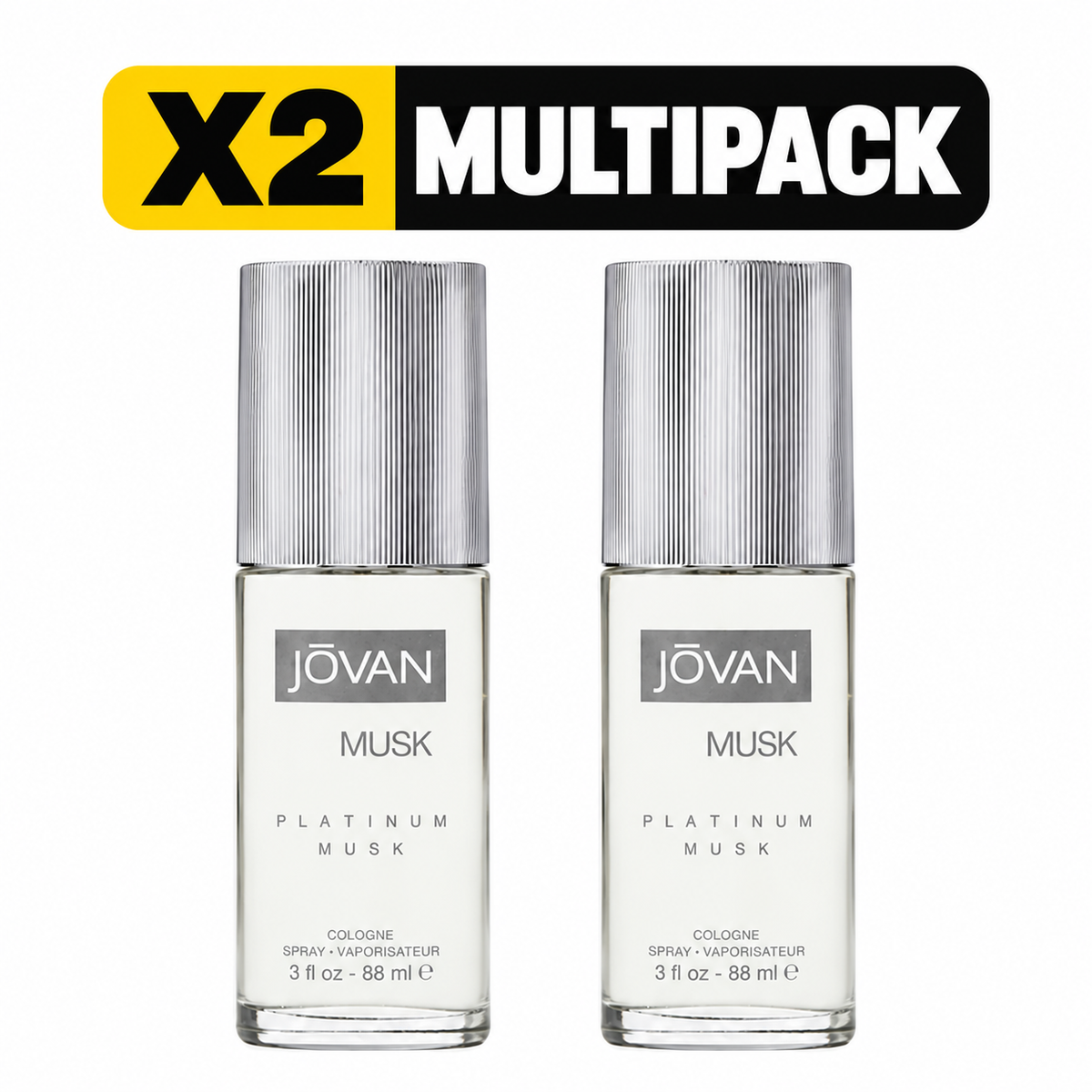 Jovan Platinum Musk for Men EDC 88ml Spray - X2 MULTIPACK