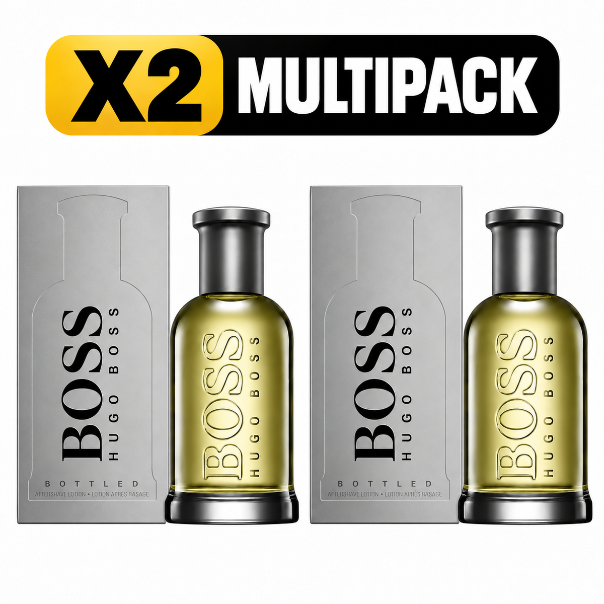 Hugo Boss Bottled For Men 100ml Aftershave Lotion Splash - X2 MULTIPACK