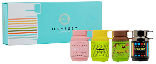 Armaf Odyssey Mini White Discovery Set 
Dubai Choc, Candee, Spectra, Limoni 12ml x4