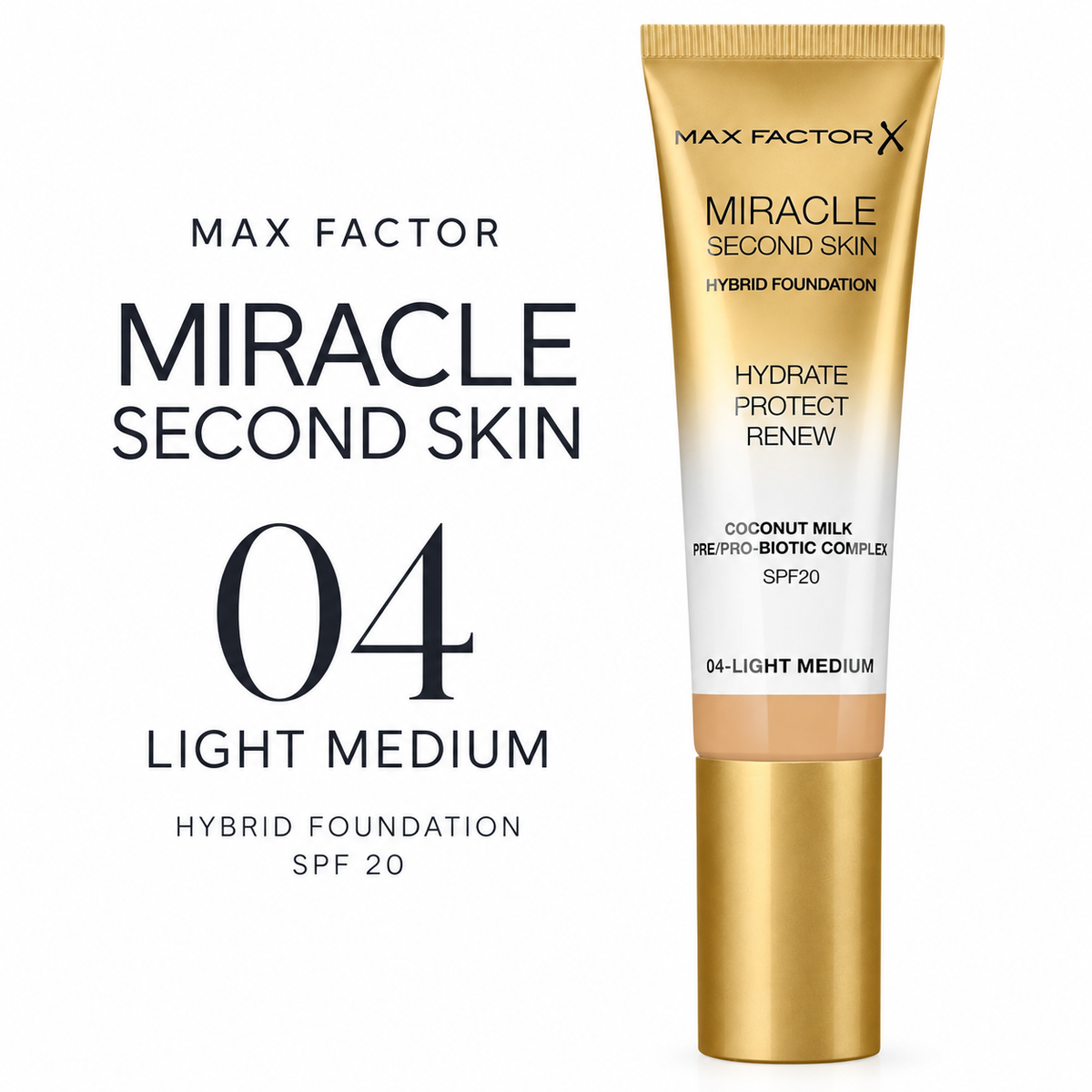 Max Factor Miracle Touch Second Skin Foundation SPF20 - 4 Light Medium