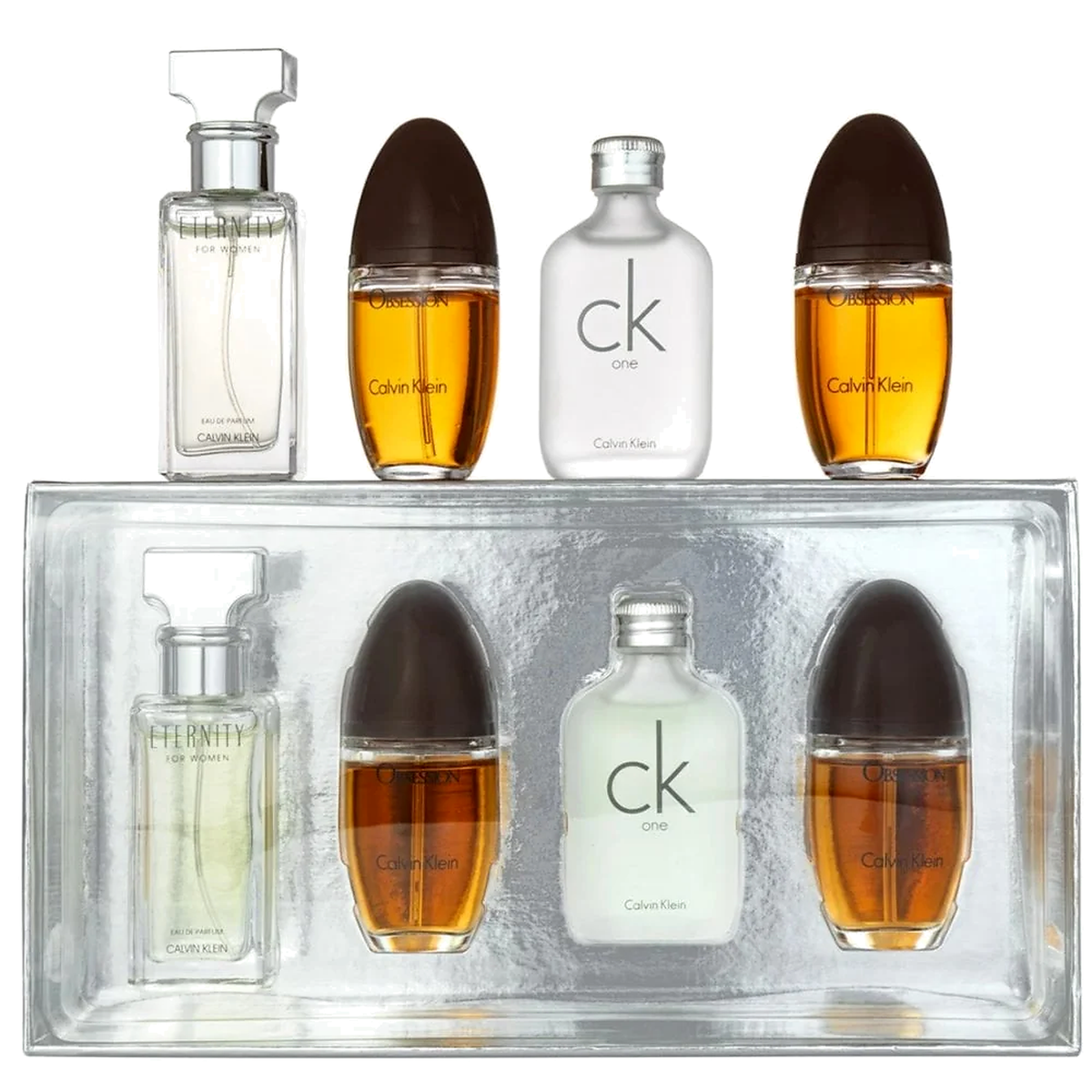 Calvin Klein Women Miniature Gift Set 15ml Eternity EDP + 15ml Ck One EDT + 2 X 15ml Obsession EDP