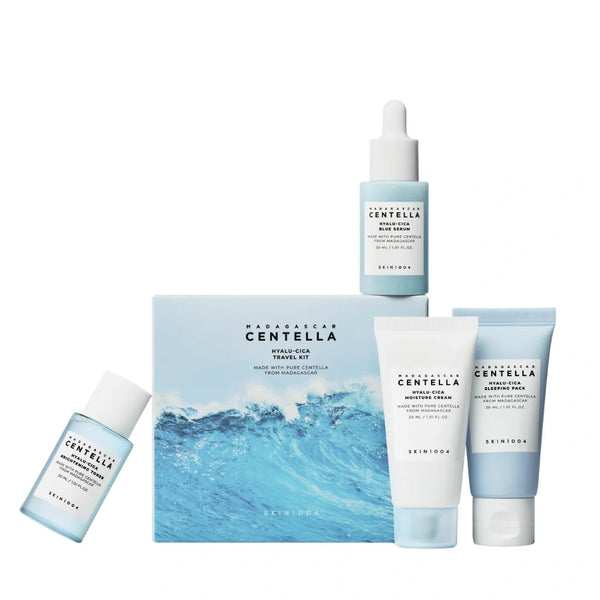 Skin1004 Madagascar Centella Hyalu-Cica Gift Set Toner 30ml + Serum 30ml + Sleeping Mask 30ml + Cream 30ml